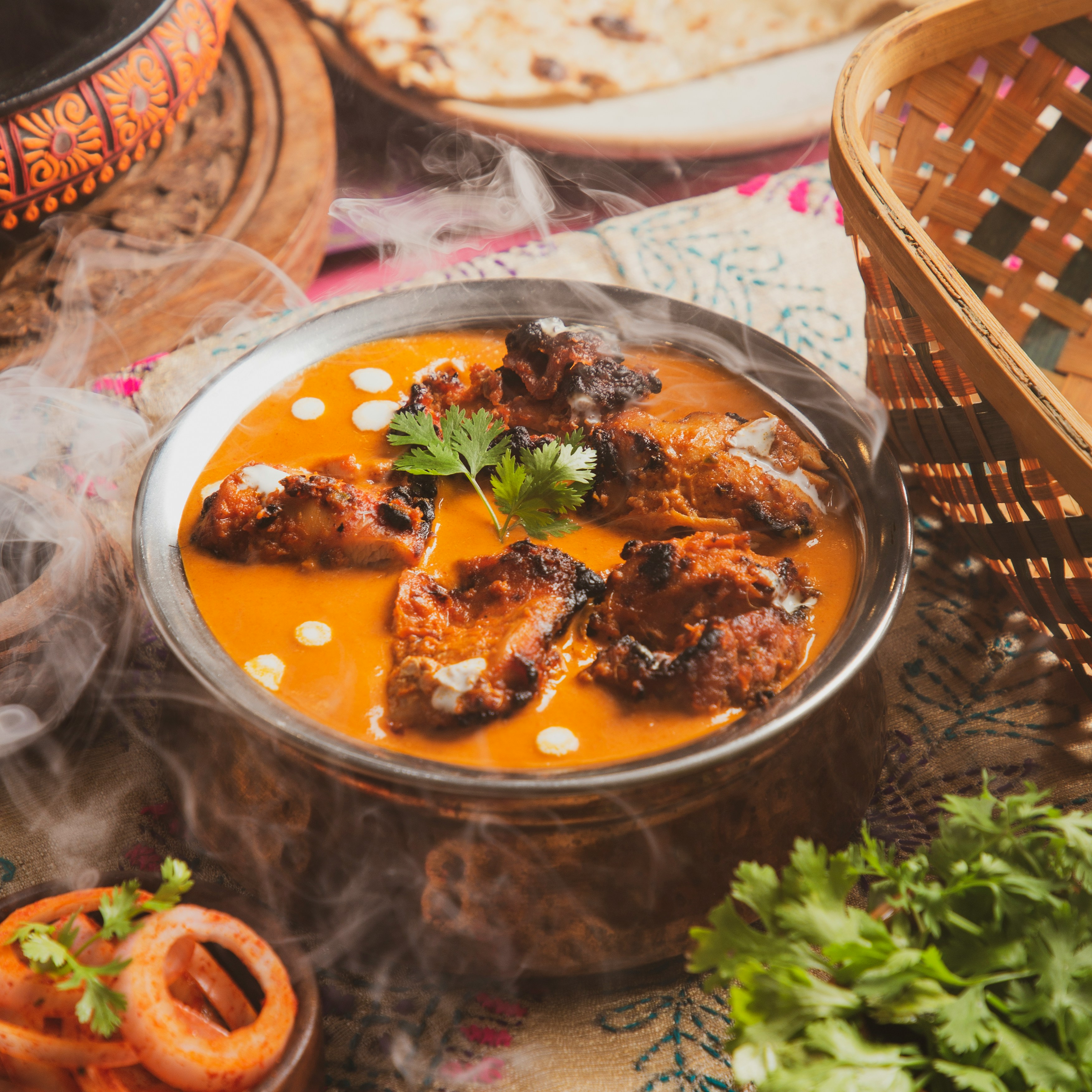 Steaming butter chicken curry